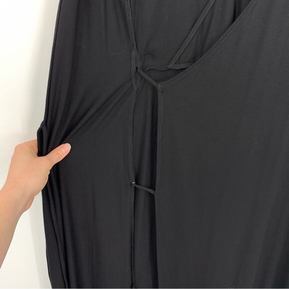 NWT VINCE V-Neck Jersey Wrap Midi Dress Black S - Picture 4 of 12